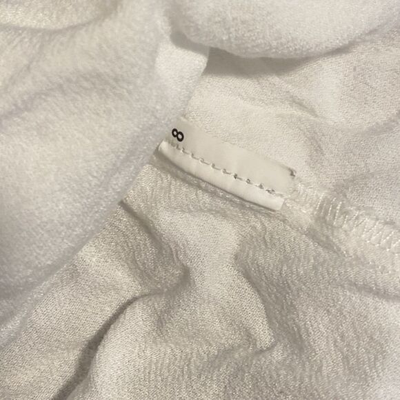 Forever 21 Plus White Open Lattice Lace Trim Cropped Ruffle Tank 0X EUC - Picture 4 of 8